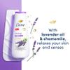 Dove Body Wash 4 Count Relaxing Lavender Oil & Chamomile for Renewed, Healthy-Looking Skin Gentle Skin Cleanser with 24hr Renewing MicroMoisture 20 oz view 3