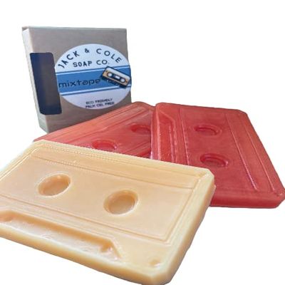 Cassette tape soap bar: old school mixed tape soap valentine's gift, easter gift, stocking stuffer gift soap (red & orange, citrus)