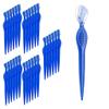 ALAZCO 30 pc Eyebrow Razor Precision Shaver Facial Exfoliating Dermaplaning Tool Peach Fuzz Face Brow Touch-Up Shaper Lip Bikini Area Razor Trimmer Washable Reusable Women Men - Blue view 1