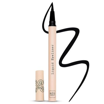 M2U NYC Waterproof Liquid Eyeliner Pen  Up to 24 Hour Wear, Smudge-Proof Black Eye Liner with Bold Pigments -Vegan & Hypoallergenic Formula Infused with Vitamin E