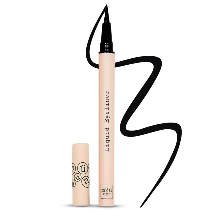 M2U NYC Waterproof Liquid Eyeliner Pen Up to 24 Hour Wear, Smudge-Proof Black Eye Liner with Bold Pigments -Vegan & Hypoallergenic Formula Infused with Vitamin E