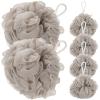 GLEAVI 6pcs Portable Bathing for Daily Use Convenient Shower Sponges for Exfoliating Skin and Deep Cleansing Travel-Friendly Loofah Khaki view 1