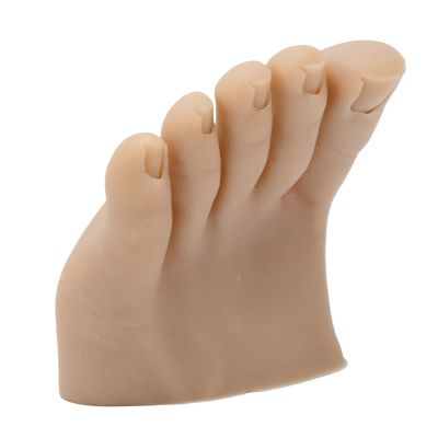 Fake Foot Model, Silicone Practice Foot, Nail Practice Training Foot Half Foot Mannequin, Fake Training Foot, Flexible Movable Soft Silicone Fake Foot Tool for Nails Training Display (Left)