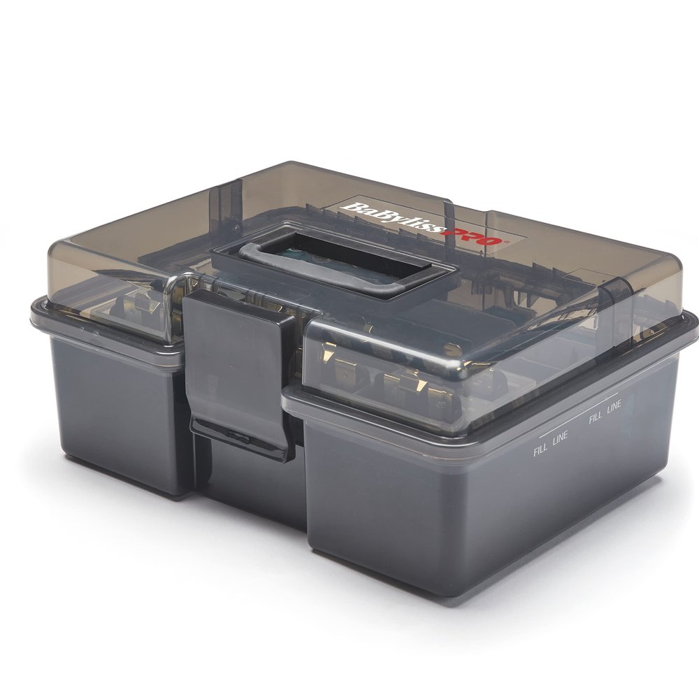 BaBylissPRO BarberSONIC Disinfectant Storage Box for Clipper & Trimmer Blades, Guards and Barber Accessories