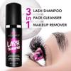 Eyelash Shampoo for Lash Extensions - Pack of 18 Lash Cleanser with Retail Display and 18 Disposable Mascara Brushes in Tubes with Glittery Caps view 2
