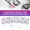 Eyelash Shampoo for Lash Extensions - Pack of 18 Lash Cleanser with Retail Display and 18 Disposable Mascara Brushes in Tubes with Glittery Caps view 4