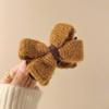 KOICCVQQ Retro Asian Style Bow Headband Plush Hairpin Ponytail Hair Handmade Defense Control Abilities Design Trinket Cute Novel Creative Exquisite Bow Shaped Plush Hairpin Jewelry (Caramel) view 3