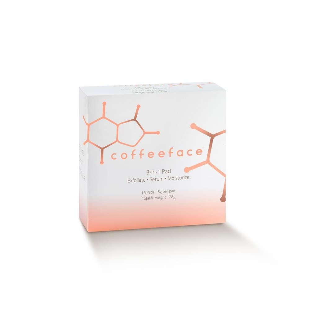 Coffeeface Anti-Aging Moisture Pads with Exfoliation and Hydration | 3-in-1 Textured Skin Treatment | Hypoallergenic for All Skin Types | 16 Count |
