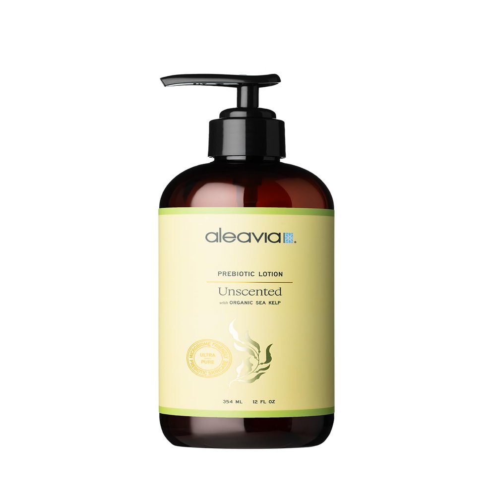 Aleavia Unscented Prebiotic Body Lotion  Fragrance-Free, All-Natural Moisturizing Body Lotion  Sulfate-Free Lotion for Sensitive Skin  12 Oz
