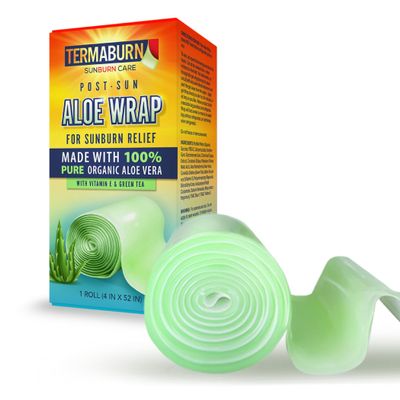 TermaBurn Aloe Wrap for Sunburn Relief  Hydro-Gel Aftersun Treatment with 100% pure aloe vera Gel | Second Skin aloevera gel for burns and peeling irritation | Great for Tattoo Aftercare and Sun Care