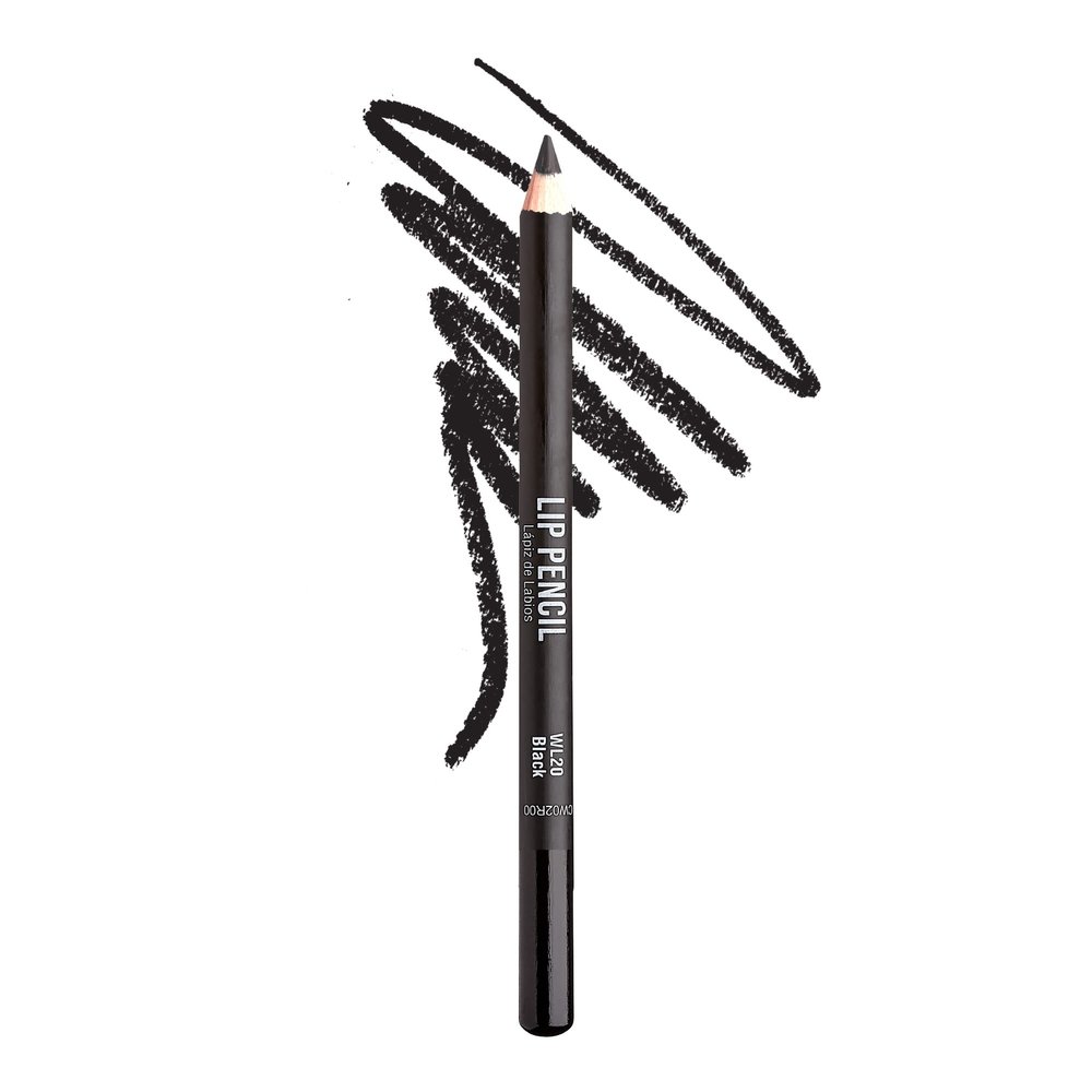 KISS NEW YORK Professional Slim Lip Pencil, Creamy Soft Lip Liner, Smooth Long-Lasting Rich Lip Color, Natural Lip Makeup, Water-Resistant Lip Crayon (Black)