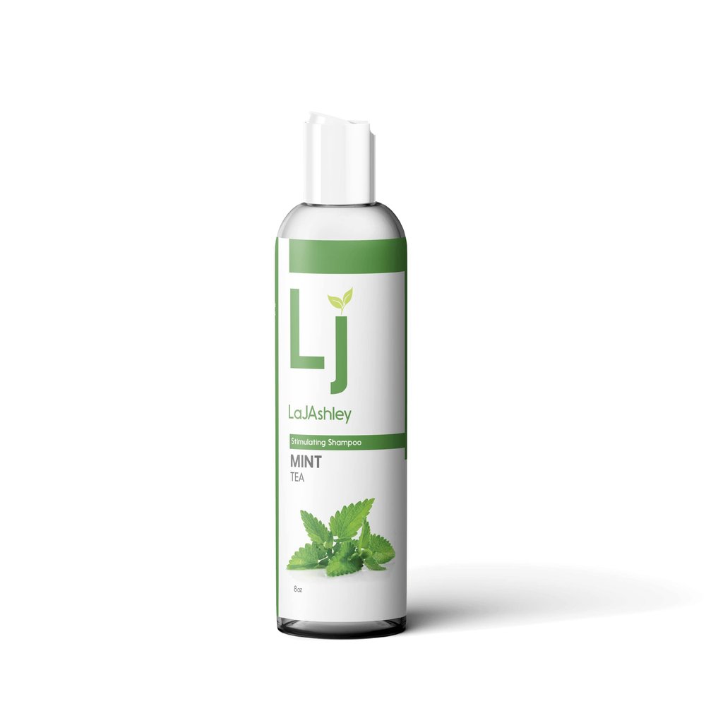 LaJAshley Mint-Tea Stimulating Shampoo, Sulfate Free, Vegan, All Natural, All Hair Types, Safe for Color Treated Hair 8 fl oz