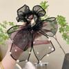 KOICCVQQ Fashion Hair Bows Clip Tulle Mesh Bow Hairpin Non Slip Pearl Hair Clips Tiara Elegant Dignified Temperament Hair Ornament Exquisite Shiny Personality Style Jewelry Gift for Woman (Black) view 3