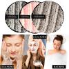 Vtrem 3 Colors Reusable Makeup Remover Pads Soft Facial Cleaning Puffs Towels Face Eye Lip Remover Pads Double-Side Washable Make Up Removing Cloth Microfiber, Pink/Brown/Black view 2