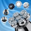 Head Shavers for Bald Men, Wjiang 6 in 1 Electric Razor Mens Shaver Wet Dry Cordless Electric Skull Shavers 7D Floating Rechargeable Bald Head Shaver Back for Men Father's Day Gifts view 3