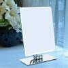 Tabletop Mirror Makeup Mirror HD Desktop Mirror Portable Large Compact Travel Household Dressing Mirror Multi- Angle Rotation Standing Makeup Mirror Silver Cosmetic Mirror view 2