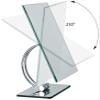 Tabletop Mirror Makeup Mirror HD Desktop Mirror Portable Large Compact Travel Household Dressing Mirror Multi- Angle Rotation Standing Makeup Mirror Silver Cosmetic Mirror view 4