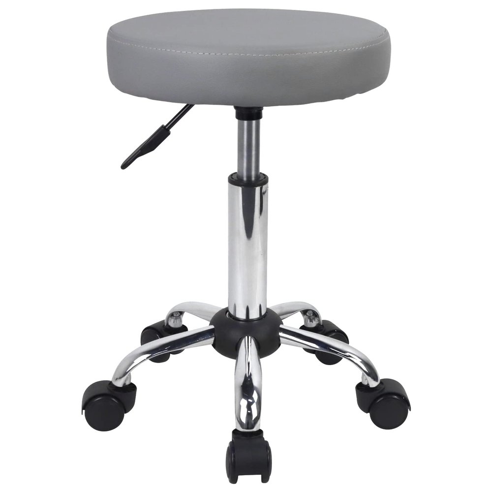 FURWOO Adjustable Salon Chair Small Rolling Stool with Wheels for Spa Salon Massage Home Office Grey