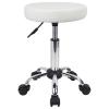 FURWOO Adjustable Salon Chair Small Rolling Stool with Wheels for Spa Salon Massage Home Office White view 1