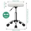 FURWOO Adjustable Salon Chair Small Rolling Stool with Wheels for Spa Salon Massage Home Office White view 2