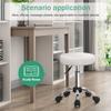FURWOO Adjustable Salon Chair Small Rolling Stool with Wheels for Spa Salon Massage Home Office White view 3