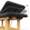 Wood Wide Stationary Massage Table for Treatment Table Physical Therapy Table Spa Facial Bed, PU Leather 31.5'' W  75'' L Heavy Duty Professional Stationary Massage Bed - Black Segmented Structure view 4
