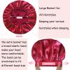 2 Pack Satin Bonnet Silk Bonnet for Sleeping Women, Hair Sleep Bonnets for Women, Wide Soft Band Large Sleep Cap for Curly Hair Braids view 4