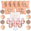 24 Pieces Bridesmaid Proposal Gifts Wedding Makeup Bag Gift Set Includes 8 Bridesmaid Makeup Bags 8 Satin Hair Scrunchies 8 Bridesmaid Compact Mirrors(Fresh Pattern) view 1