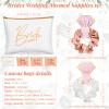 24 Pieces Bridesmaid Proposal Gifts Wedding Makeup Bag Gift Set Includes 8 Bridesmaid Makeup Bags 8 Satin Hair Scrunchies 8 Bridesmaid Compact Mirrors(Fresh Pattern) view 2