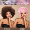 2 Pack Satin Bonnet Silk Bonnet for Sleeping Women, Hair Sleep Bonnets for Women, Wide Soft Band Large Sleep Cap for Curly Hair Braids view 3