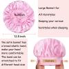 2 Pack Satin Bonnet Silk Bonnet for Sleeping Women, Hair Sleep Bonnets for Women, Wide Soft Band Large Sleep Cap for Curly Hair Braids view 4