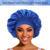 2 Pack Satin Silk Hair Bonnet for Sleeping Women, Sleep Bonnets for Women, Wide Soft Band Large Sleep Cap for Curly Hair Braids view 2