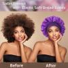 2 Pack Satin Silk Hair Bonnet for Sleeping Women, Sleep Bonnets for Women, Wide Soft Band Large Sleep Cap for Curly Hair Braids view 3