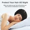 2 Pack Satin Bonnet Silk Bonnet for Sleeping Women, Hair Sleep Bonnets for Women, Wide Soft Band Large Sleep Cap for Curly Hair Braids view 4