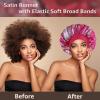 5 Pack Satin Bonnet Silk Bonnet for Sleeping Women, Hair Sleep Bonnets for Women, Wide Soft Band Large Sleep Cap for Curly Hair Braids view 3