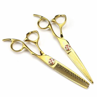 6.0 Inch Hair Cutting Scissors Set, Professional Barber Hair Cutting & Thinning Shears, 440C Stainless Steel Thinning Shears Hair Cutting Scissors, Free Scissors Pack, for Barber And Home Use
