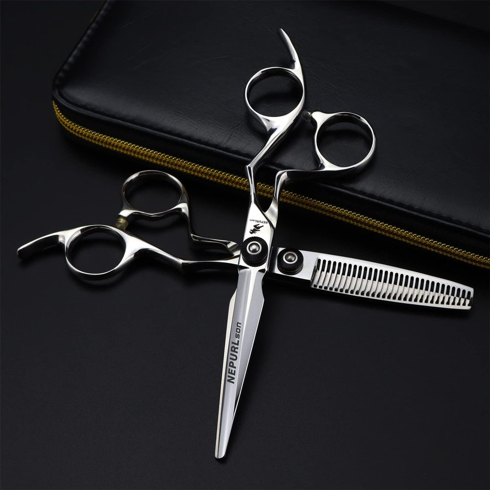 6.0 Inch Hair Cutting Scissors Set, Barber Hair Cutting & Thinning Shears, Professional Thinning Shears Hair Cutting Scissors, for Men/Women/Kids/Salon & Home