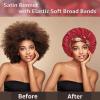 4 Pack Satin Bonnet Silk Bonnet for Sleeping Women, Hair Sleep Bonnets for Women, Wide Soft Band Sleep Cap for Curly Hair Braids view 3
