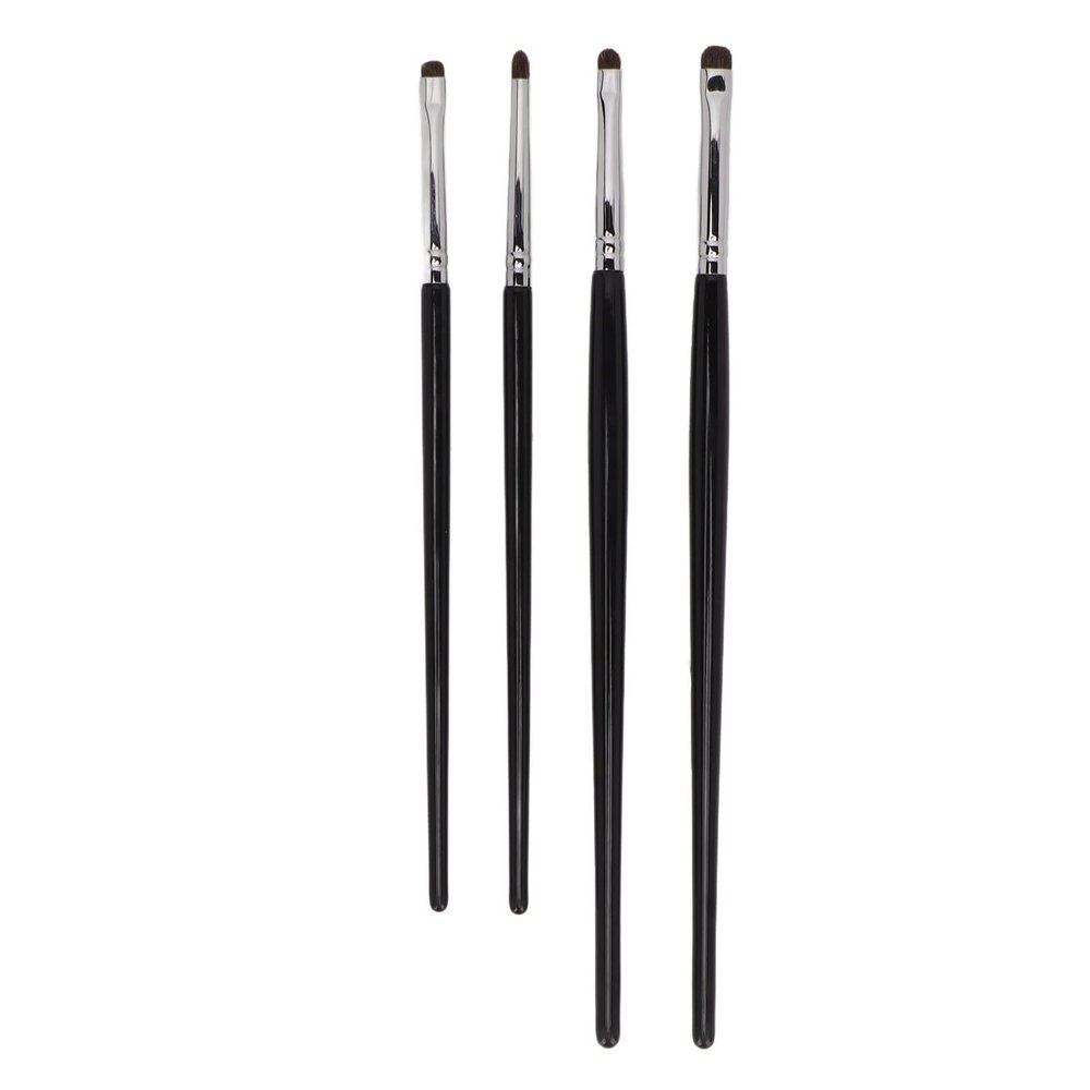 4pcs Wool Make Up Brush Set, Premium Eye Makeup Brush for For Eyeshadow, Eyeliner, Concealer, Detail Makeup Brush Kit with Fine Bristles and Comfortable Handle