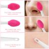 WLLHYF 5 Pcs Lip Scrub Brush Double-Sided Silicone Exfoliating Tool Mini Soft Lip Brush Cleaner for Men Women lightening dark lips Smoother Fuller Lip Appearance view 4