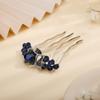Aimimier Flower Crystal Styling Hair Combs Dainty Rhinestone Twist Combs Alloy Hair Pieces Hair Accessories for Women and Girls(Blue) view 4