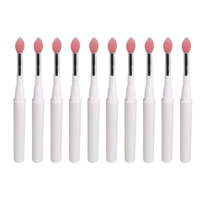 10Pcs Silicone Lip Brush for Lipstick, Dustproof Multipurpose Lip Applicator with Handles and Caps, Silicone Makeup Brush Tool for Lip Gloss Lip Mask Eyeshadow and Lip Cream