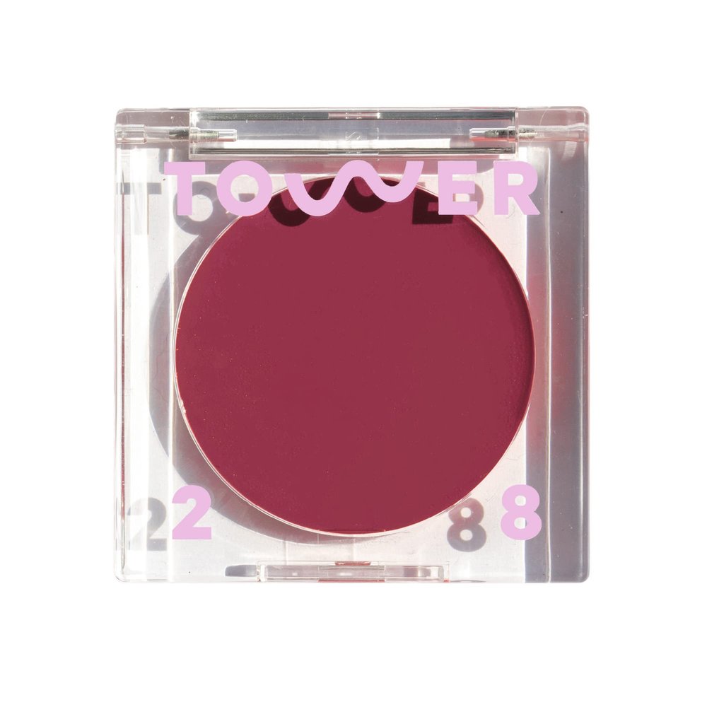 Tower 28 Beauty BeachPlease Cream Blush for Cheeks and Lips - Multi-Purpose Lip and Cheek Tint in Berry Blush - for Sensitive Skin Color AFTER HOURS, Luminous Finish