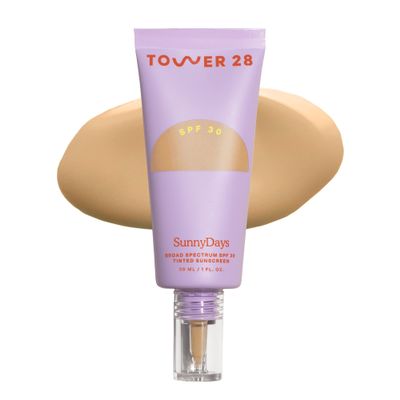 Tower 28 Beauty SunnyDays SPF 30 Tinted Sunscreen For Sensitive Skin - 2-in-1 Facial Broad Spectrum UVA/UVB Protection + Foundation - Shade 20 MULHOLLAND- Light with Golden Neutral Undertones, 1 Fl Oz