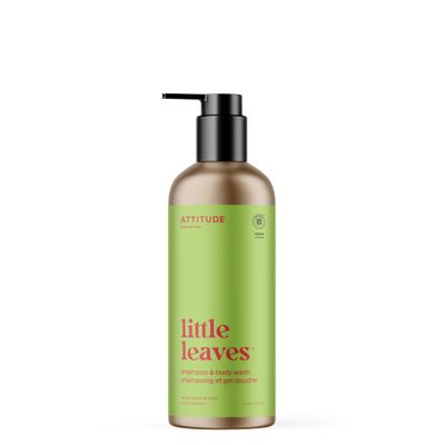 ATTITUDE Shampoo and Body Wash for Kids, EWG Verified Hair and Body Cleanser, Dermatologically Tested Soap, Plant and Mineral Based Bath, Vegan, Refillable Bottle, Watermelon and Coco, 16 Fl Oz