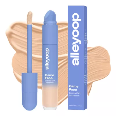 Alleyoop Game Face Makeup Concealer - Lightweight, Buildable Under Eye Concealer for Dark Circles, Hydrating Cream Formula for Women with Aloe Stem Cell - Smooth, Crease-Proof Makeup, Standout