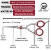 JIM PRO Hair Cutting Scissors Shears, Professional Hairdressing Scissors With Adjustable Screw (Hair Beard Trimming Shaping Grooming Shears) for Men Women Pets Home Salon (RED/SILVER) 6" view 2