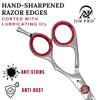 JIM PRO Hair Cutting Scissors Shears, Professional Hairdressing Scissors With Adjustable Screw (Hair Beard Trimming Shaping Grooming Shears) for Men Women Pets Home Salon (RED/SILVER) 6" view 3