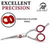 JIM PRO Hair Cutting Scissors Shears, Professional Hairdressing Scissors With Adjustable Screw (Hair Beard Trimming Shaping Grooming Shears) for Men Women Pets Home Salon (RED/SILVER) 6" view 4