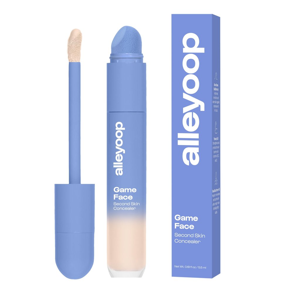 Alleyoop Game Face Makeup Concealer - Lightweight, Buildable Under Eye Concealer for Dark Circles, Hydrating Cream Formula for Women with Aloe Stem Cell - Smooth, Crease-Proof Makeup, Superstar